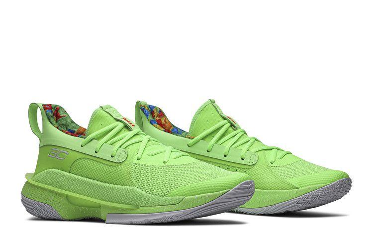 Men's Sneakers Under Armour Curry 7 Sour Patch Kids Lime Lime/White