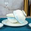 Jingxun 16-Piece White Jade Danqing Ceramic Dinnerware Set