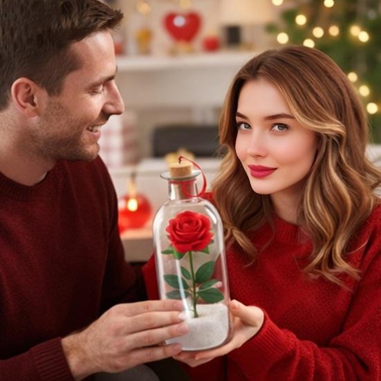 1/2/3 шт. Записываемый голосовой цветок-роза с воспроизведением, пробка, прозрачная стеклянная бутылка для голосовых сообщений с розой внутри, декор для фестиваля, праздничный сувенир, подарок