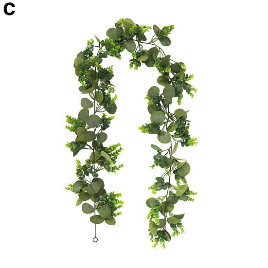 Искусственная эвкалиптовая гирлянда, лозы ручной работы, реалистичный вид, яркий цвет, не требующие ухода листья эвкалипта, искусственные растения