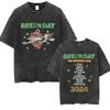 Свободная футболка с коротким рукавом кислотной стирки с изображением Green Day "Nimrod". Графический принт с треклистом альбома с обеих сторон