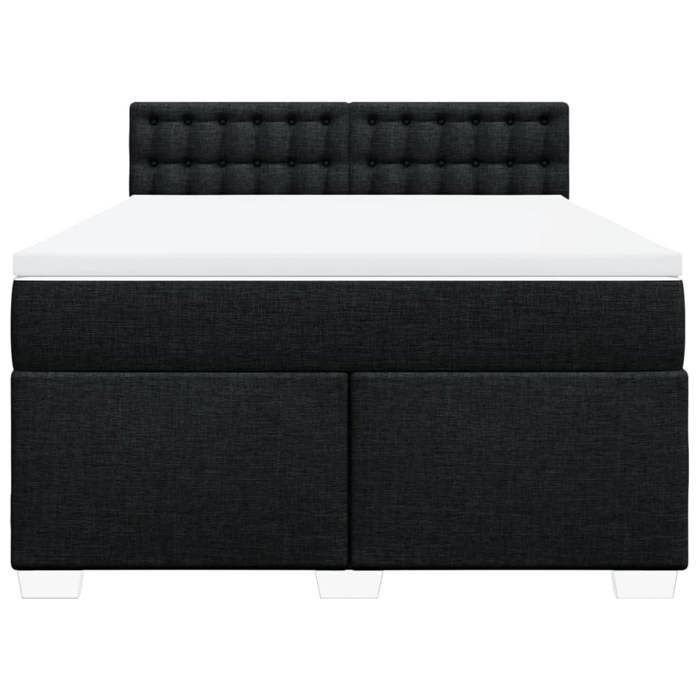 Maison Exclusive - Sommier à lattes de lit avec matelas Noir 140x190 cm Tissu