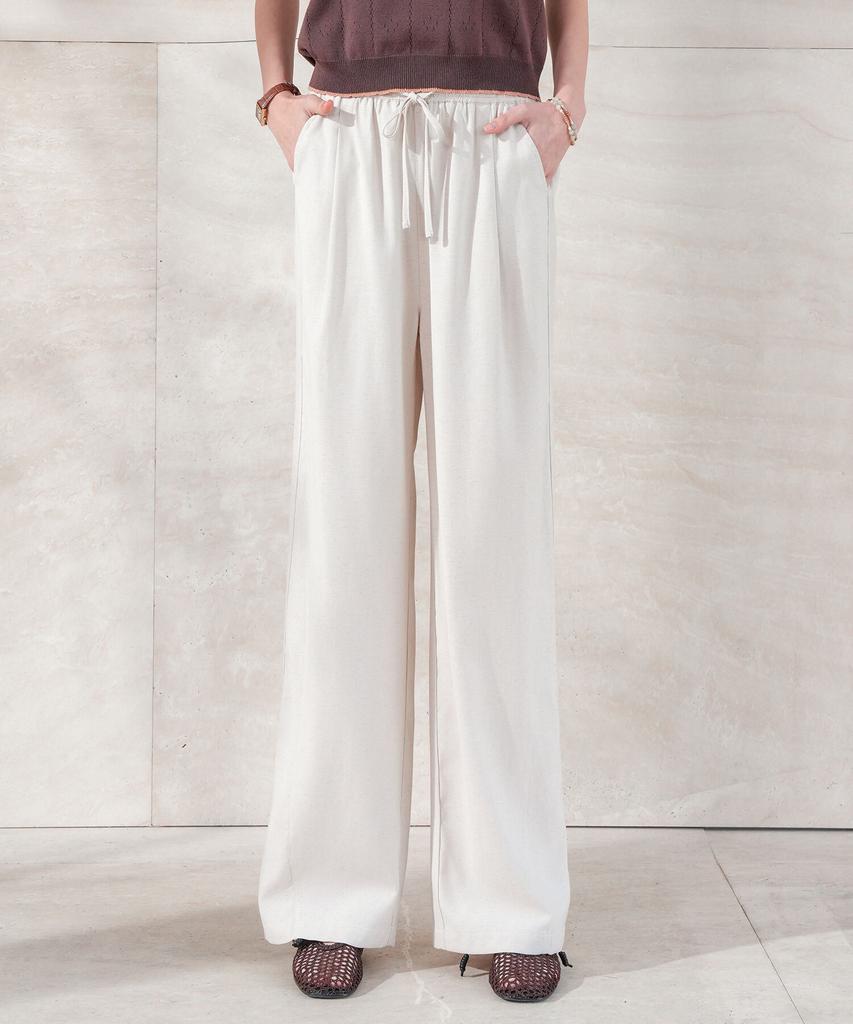 PIGMENT Linen Cut-Out All-Elastic Waist Pants (Kypt2606001)
