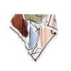 French Artistic Sense Contrasting Color Printing Square Scarf Korean Version High Sense Simple Abstract Line Simulation Silk 91 Silk  Customization