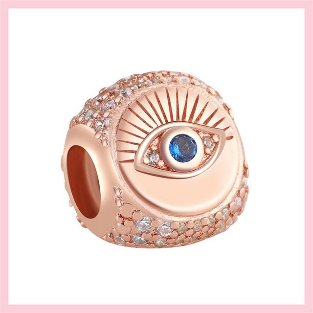 Бусины из стерлингового серебра 925 пробы с кубическим цирконием, подвески "Всевидящий глаз", подходят к оригинальному браслету, ювелирные изделия