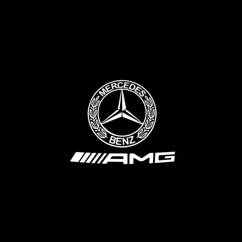 C200 E200 New 2025 For Mercedes Benz 2PCS/Set Car Door Light Laser Logo Decor Project Ghost Lamp Mercedes Benz A B C M ML GLA GL