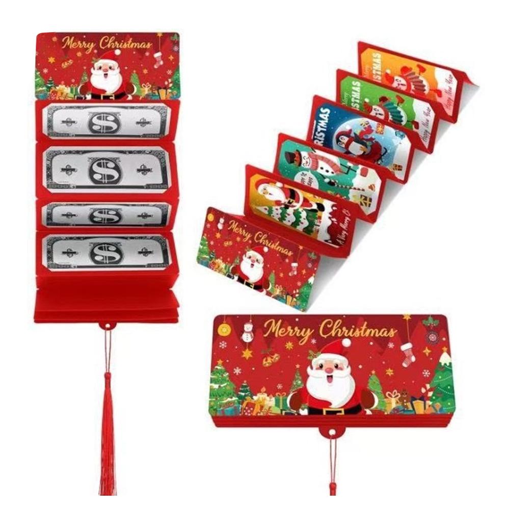 Christmas Money Holders for Cash, Christmas Cash Envelope With 10 Slots, Surprise Card Holder for Xmas Holiday Money Gift Card