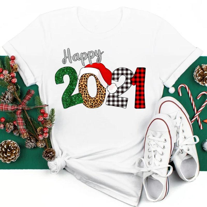 Maycaur Women Santa Claus Print Clothes Christmas 90s Funny Holiday Fashion Cartoon Tops Tee Shirt Ladies Female Graphic T-Shirt