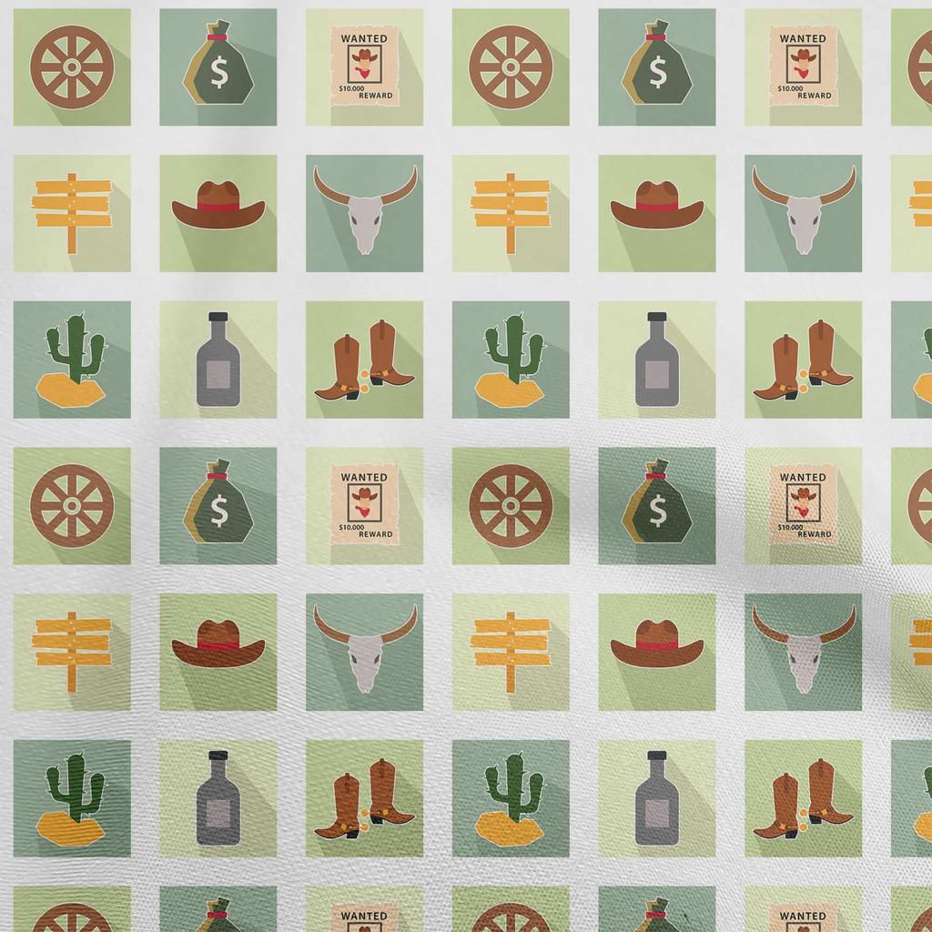 oneOone Cotton Poplin Gray Fabric Cowboy Quilting Supplies Print Sewing Fabric By The Yard 42 Inch