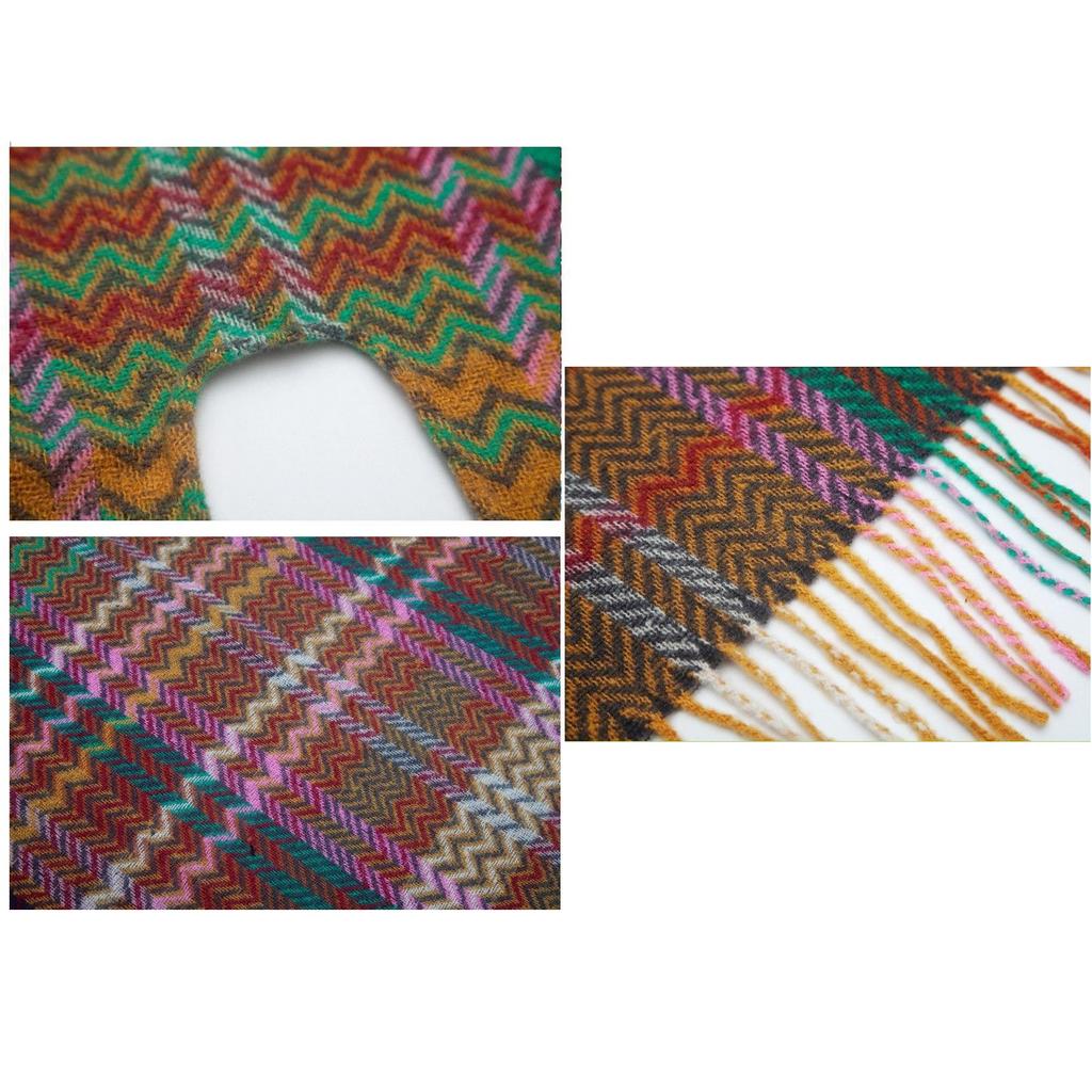 Вязаная шаль-накидка для женщин, женское вязаное кимоно с бахромой для осени и зимы, шаль-одеяло