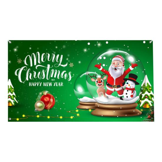 480x210 см Рождественский гобелен на дверь гаража Санта-Лось Снеговик с принтом в помещении и на открытом воздухе праздник настенный баннер фон дверная крышка декоративная ткань