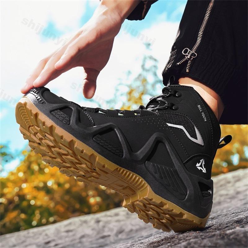 Men Tactical Boots with Straps 2025 Autumn Combat Training Straps Outdoor Hiking Breathable Shoes Multifunctional Motorcycle