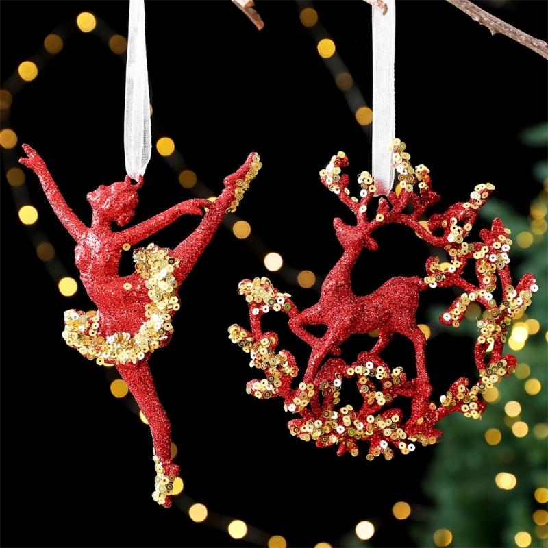 Weather proof Snowflake Christmas Decors Glittered Acrylic Hanging Piece for Multiple Scene