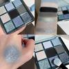 9 Colors Punk Smokey Matte Glitter Eyeshadow Palette Shimmer Eye Shadow Makeup Palette Cool Toned Gray Black Eye Pigment Palett