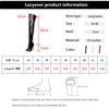 Lucyever Women Sexy Cross Tied Thigh High Boots Pointed Toe Thin High Heels Over The Knee Boots Patent Leather Shoes Woman 33-46