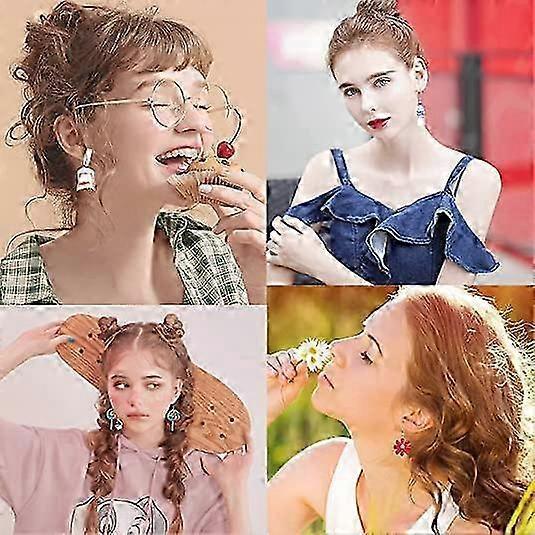 12 Pairs Cute Funny Earrings Weird Earrings Mushroom Goldfish Water Bottle Earrings Milk Tea Dangle Earrings Bulk for Women Girls