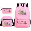 New Kapibara Student School Bag Fashion Popular Backpack Shoulder Bag Pencil Bag Three-piece Set