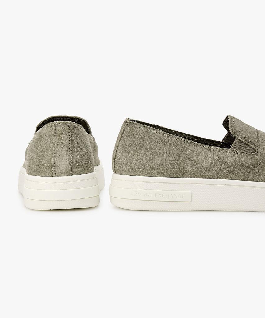 Armani Exchange Men'S Suede Platform Banding Slip-Ons _Olive_A416175008
