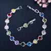 CMM Sparkling Emerald Blue Red Heart Cubic ZirconiaTennis Bracelets for Women Fashion Jewelry