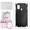 apgo Protective Skin Sticker for the Back+sides Compatible with Samsung Galaxy M21, Full Wrap Film, Foil, Vinyl - Pattern Black Leather