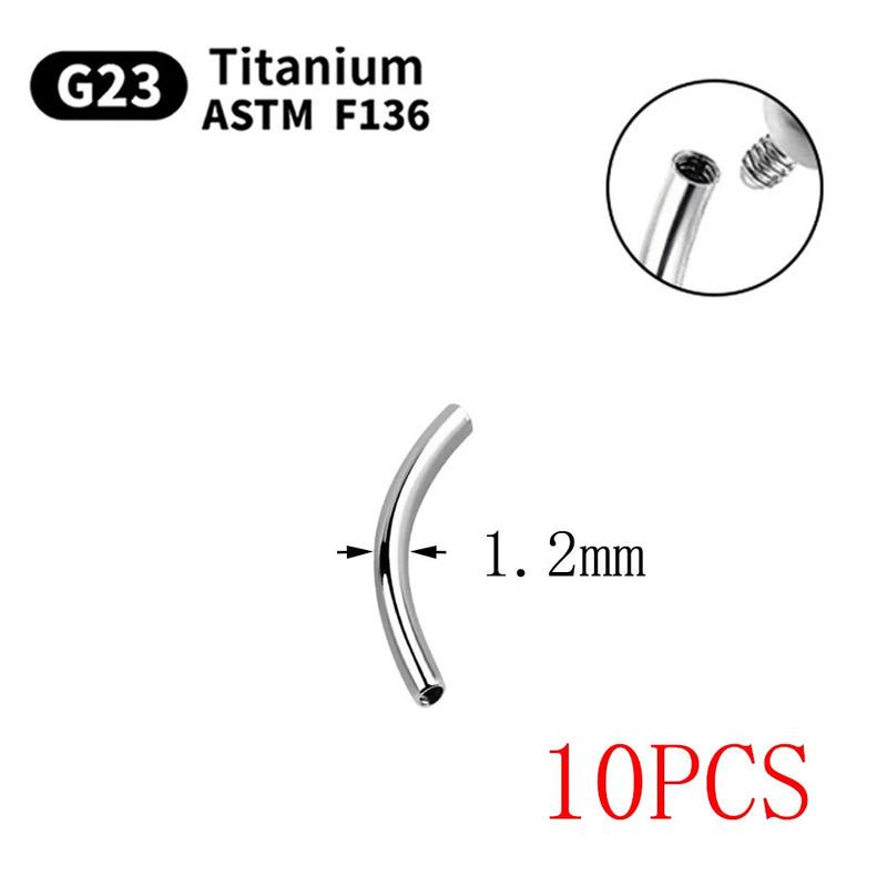 10 шт./лот G23 Титановый изогнутый штанга-основа ASTM F136 Титановый пирсинг брови Rook Украшения Оптовая партия 16G/14G