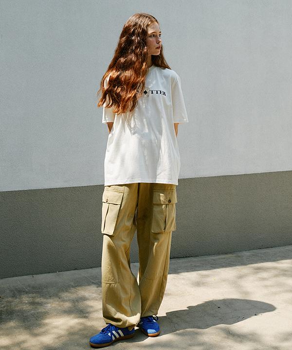 GREENBUTTER Drawstring Cargo Pants (Beige)