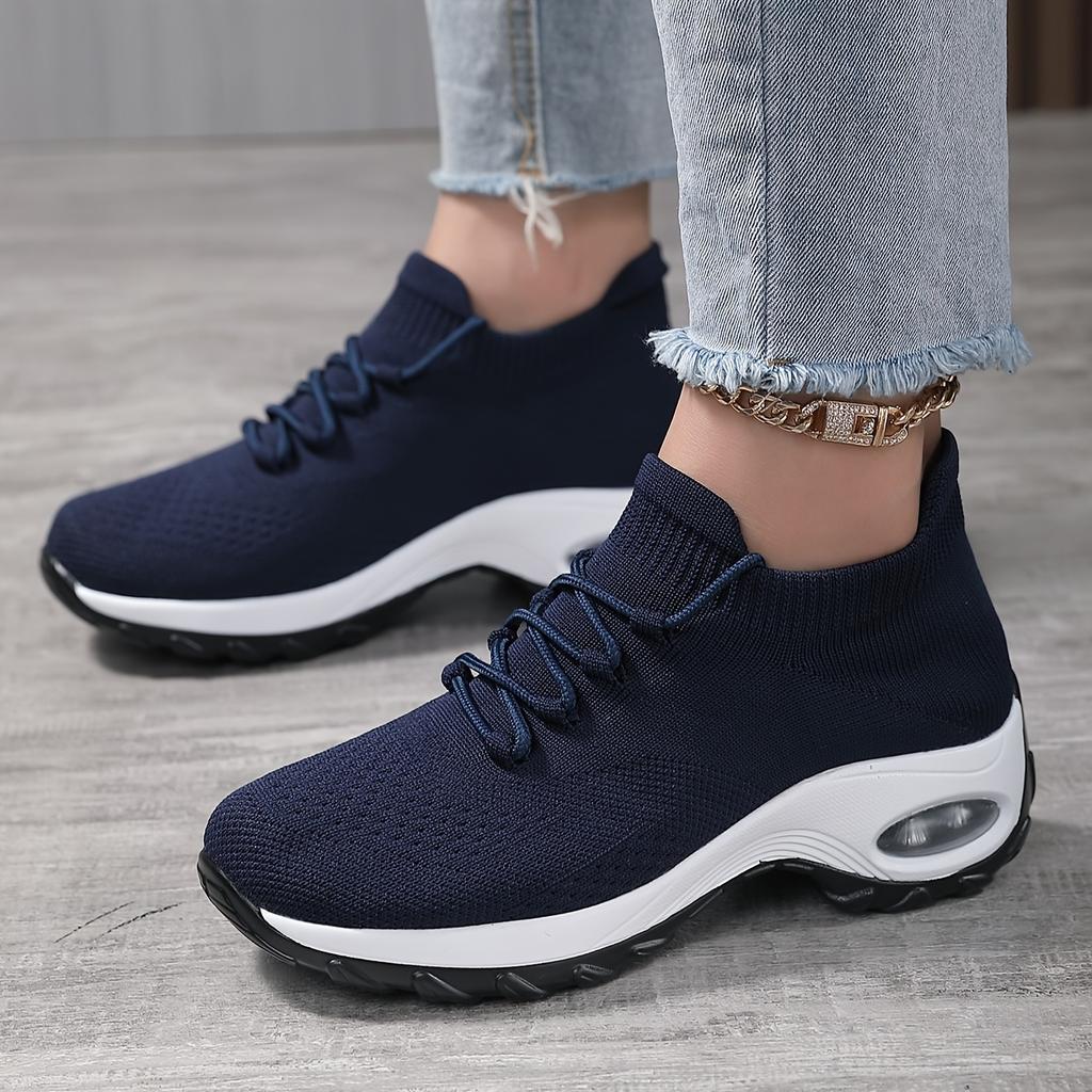 Women Walking Shoes Slip On Sock Sneakers Lady Girls Nurse Mesh Lightweight Sport Shoes Air Cushion Platform Red Loafers 1862