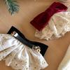 Wine Red Bowknot Spring Clip Cloth Lace Bow Hairpin Sweet Red Velvet Bow Hair Clip  Girls
