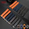 Rubber Watch Strap 20mm 22mm Silicone Watchband Suitable for Omega Watch Band Folding Clasp Curved End Wristwatches Belt