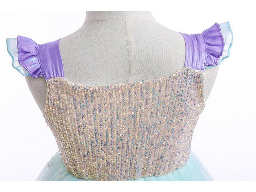 Платье принцессы-русалки с пайетками для маленькой девочки: Модная вышитая сетка для летних дней рождения