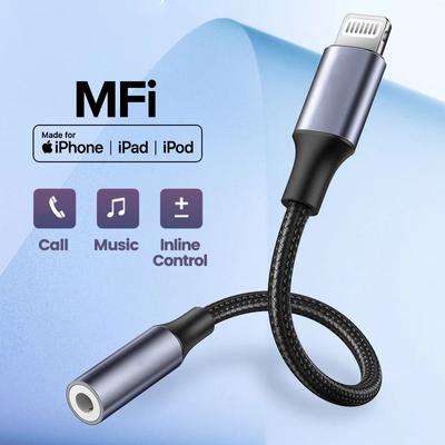 Адаптер для iPhone MFi DAC Lightning на наушники 3,5 мм USB TYPE C на адаптер 3,5 мм для iPhone 12 11 Pro max xr Aux кабель аксессуары для телефонов