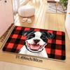 1pc 8mm Thick Minimalist Plaid Dog Design Floor Mat - Machine Washable, Polyester, Rectangular Mat for Entryway, Bathroom, Kitch
