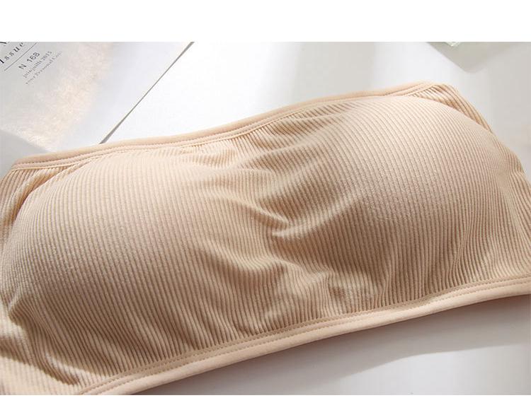 Женский бюстгальтер-бандо без бретелей с перекрещивающейся спинкой - Защита от открывания, дышащий и тонкий, с цельной чашкой