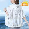Middle Aged Elderly Women's Summer Loose Hooded Outdoor UV Resistant Sunscreen Clothing Printed Jacket