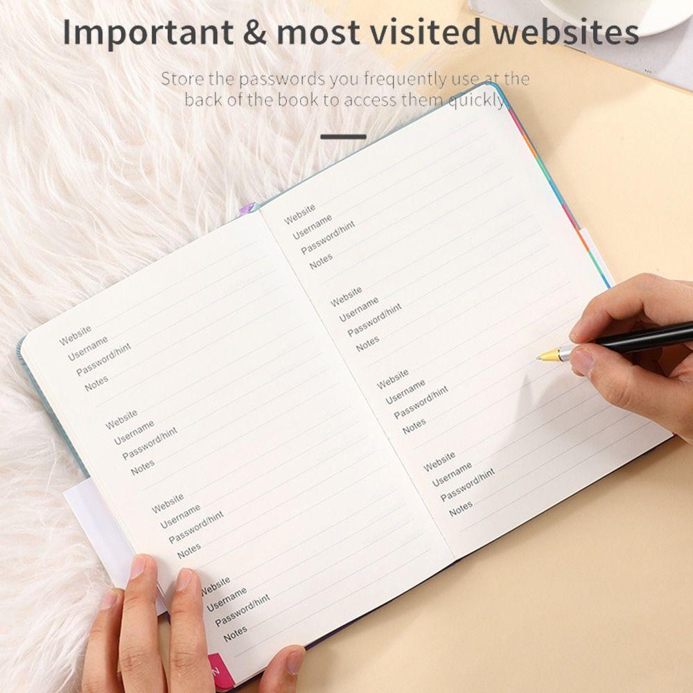 Адрес веб-сайта A5 Пароль Книга с алфавитными вкладками Твердый переплет Блокнот для паролей