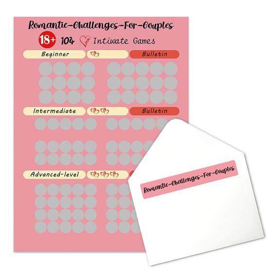Love Games Scratch-off Poster for Couples 100 Date Night Position Challenge Poster for Valentine's Day Anniversary Gift