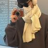 Japanese Style Wool Knitted Scarf: Soft and Warm Solid Color Neck Warmer for Couples – Perfect for Autumn and Winter
