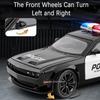 LYZRC 2024 New Scale 1:22 Hell Cat Challenger SRT Police Car Model Toys Alloy Diecast 4 Doors Opened Sound Light Pull Back Vehicle Gift for Kid