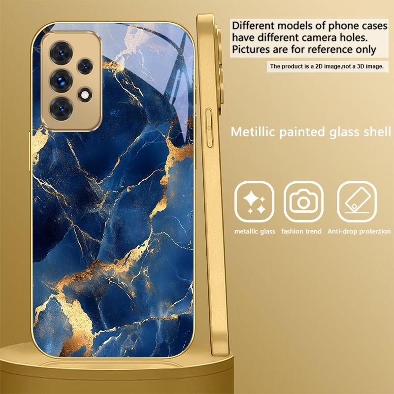Мраморная текстура Чехол для телефона из стекла для Samsung A16 A15 A14 A13 A12 A26 A25 A23 A22 A21s A36 A35 A34 A33 A32 A31 A52 A73 A72