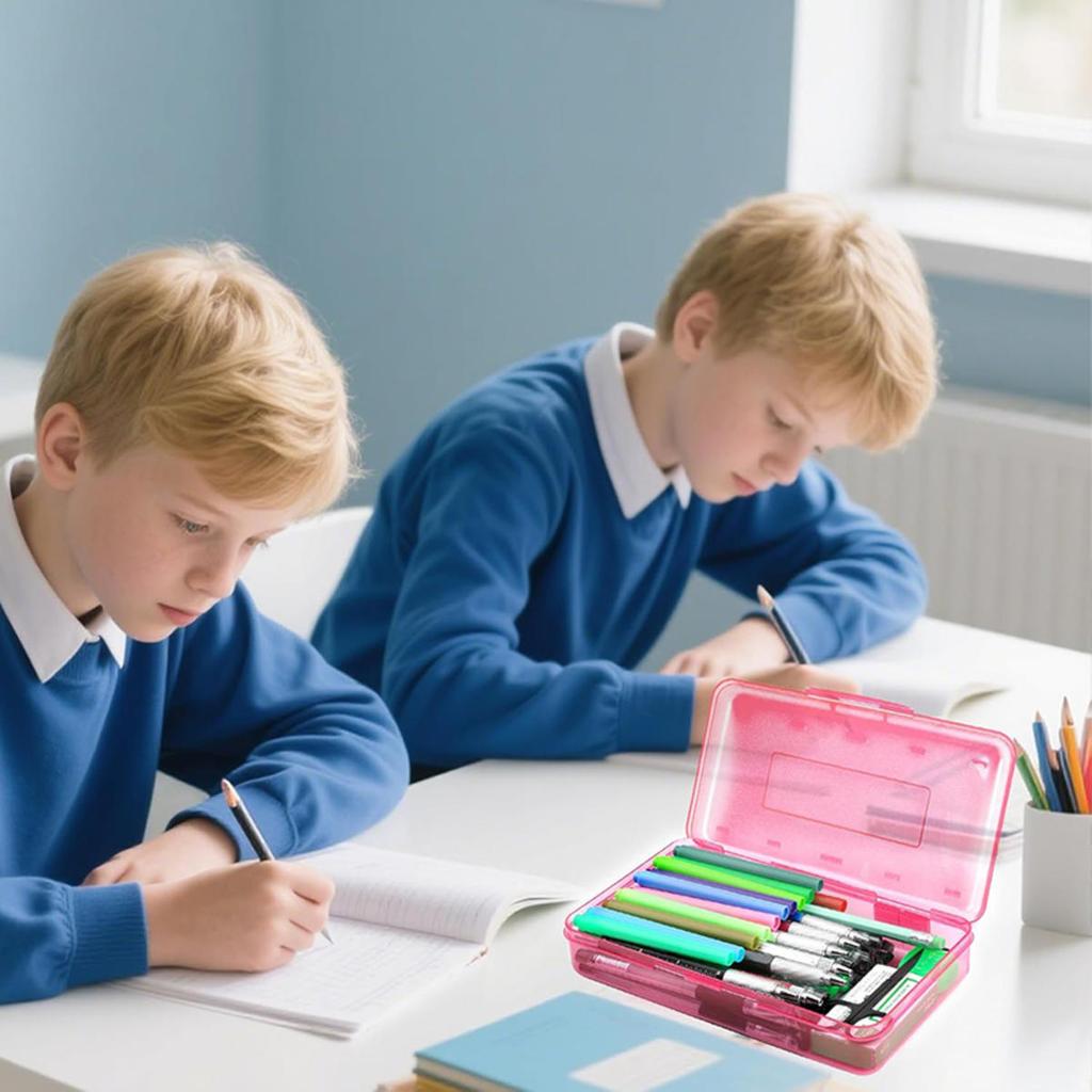 1 шт. Пенал из ПП большой вместимости, прозрачный пенал, органайзер для хранения маркеров, цветных карандашей для рисования, офисные принадлежности