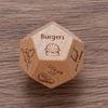1/4Pcs Date Night Dice Couple Food Decision Wooden Dice Games with 12