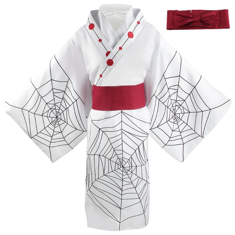New Anime Demon Slayer Kimetsu No Yaiba Spider Oni Ayaki Rui Cosplay Unisex Kimono Full Set Halloween Carnival Costumes