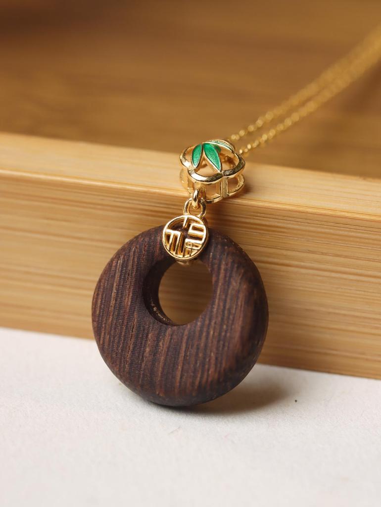 Agarwood Peace Buckle Pendant 19*5mm - Boost Video Traffic