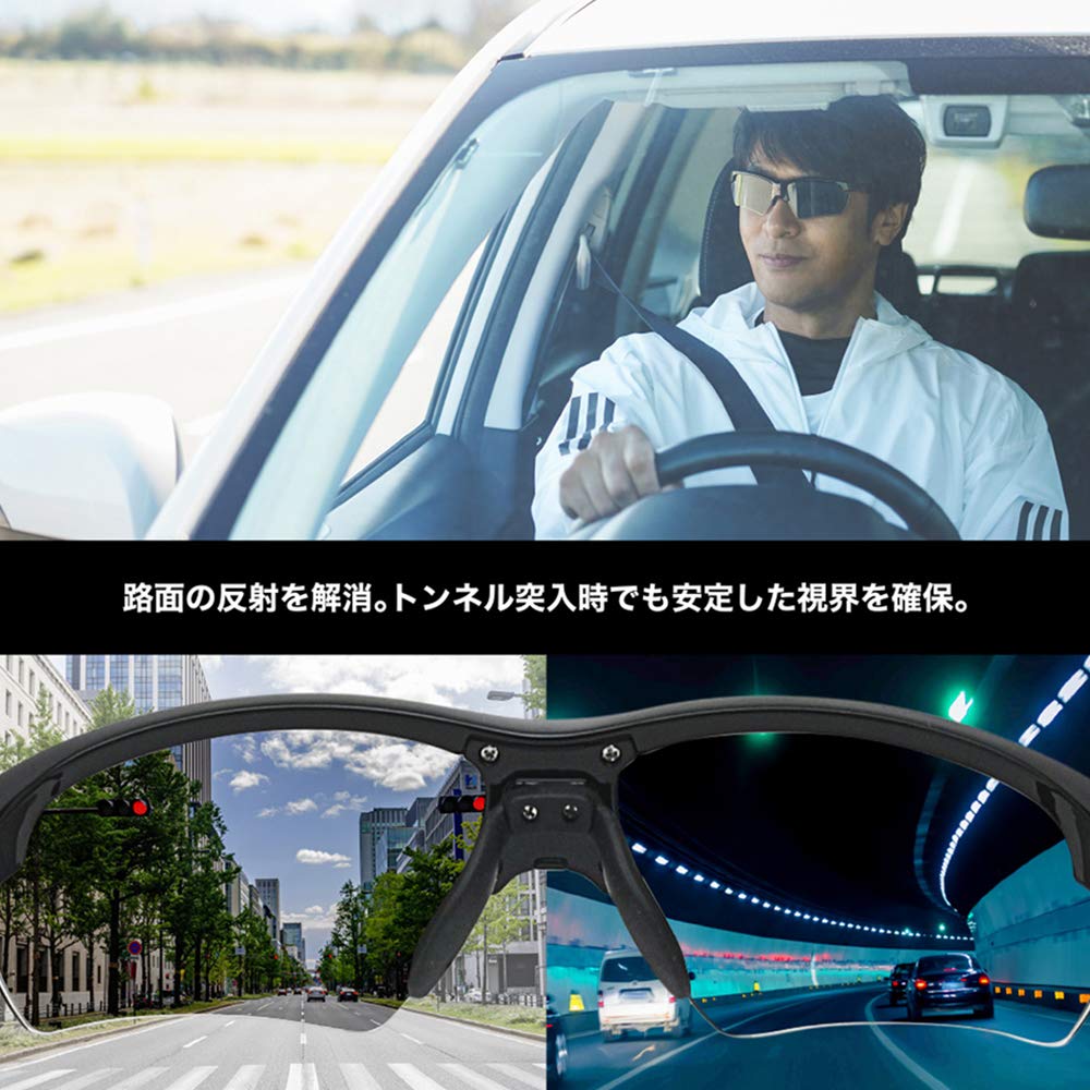 Солнцезащитные очки Instant Dimming Dimming Polarized UV [Afit], Солнцезащитные очки, Спортивные, Мужские, Защита, Черный/Красный