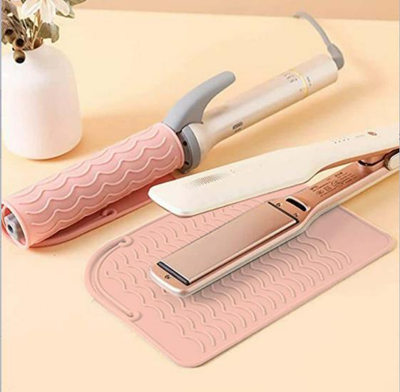 Hair Styling Tools: Curling Iron & Straightener with Non-Slip Silicone Insulation Pad.