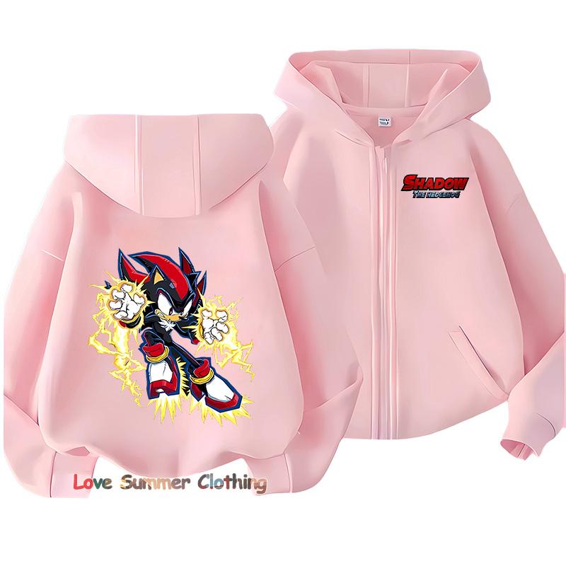 Худи для мальчиков на молнии ежик для девочек осенняя куртка с капюшоном на молнии sonic осень тень пуловер повседневное худи размер 100-160