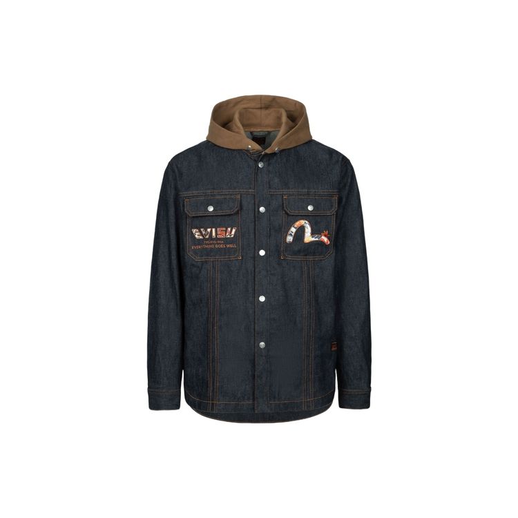 Evisu Aw23 Family Flower Logo Hoodie Men Hoodies Denim-Blue 2EAHTM3SJ7020RXCL