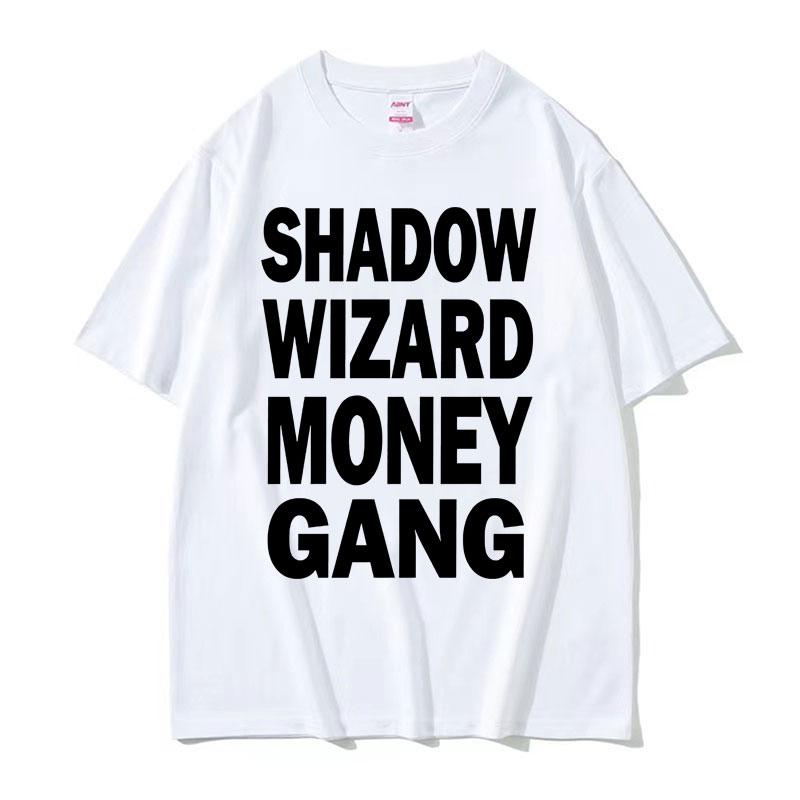 Joeyy Shadow Wizard Money Gang Футболки с принтом букв Смешная футболка с мемом Y2K Мужчины Женщины Харадзюку Хип-хоп Оверсайз Уличная футболка