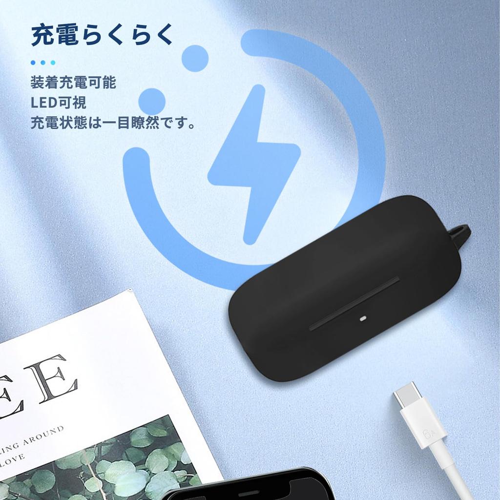 Для SONY Case Cover Wireless Earphones Silicone Protective Case Carabiner Drop Scratch Dustproof WF-C510 [NOUKAJU] (С + ремешком) Профилактика,