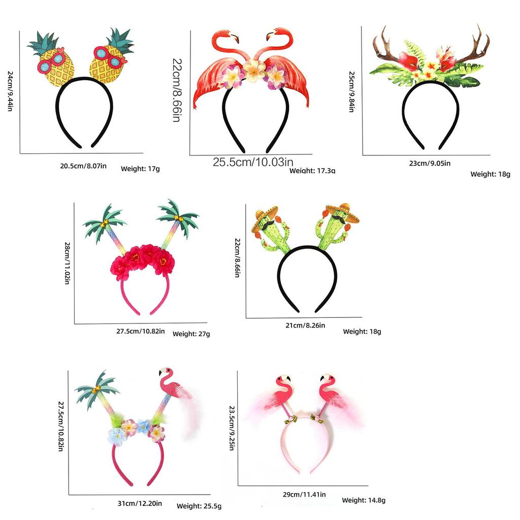 Tropical Summer Headwear Luau Palm Antler Headband Party Costume Stall Pedlar Supply for Picnic Pool Parties